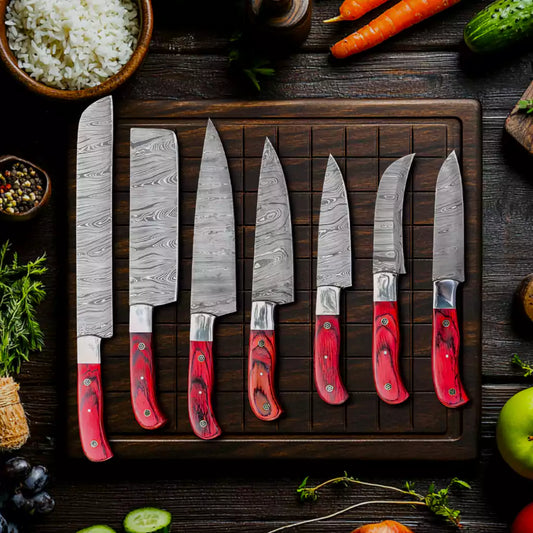 Damascus Steel Kitchen Knives Set