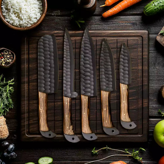 5 PCS Damascus Chef Knife Set