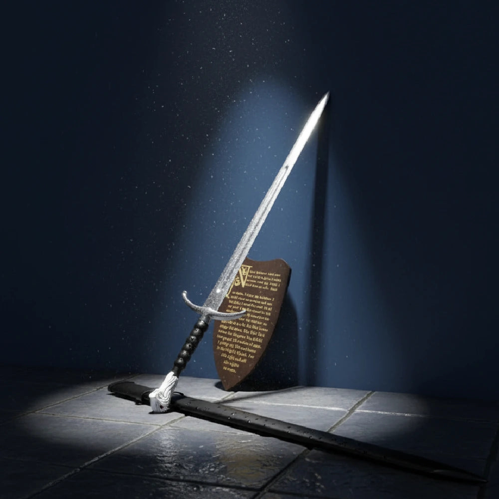 Sharp edge of the Sword Longclaw against navy backdrop