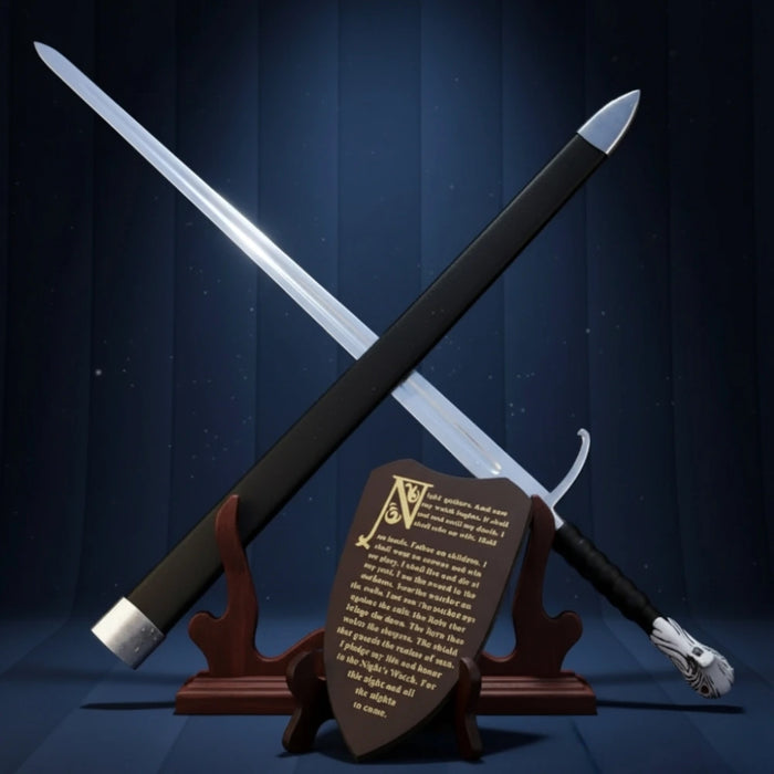 Detailed view of the Longclaw Sword with wolf pommel