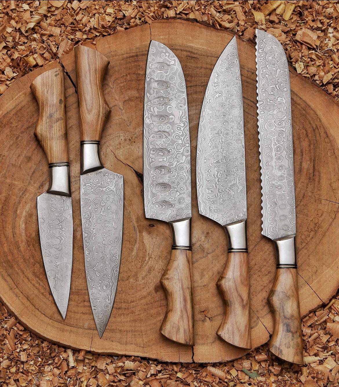Handmade Damascus Chef Knife Set