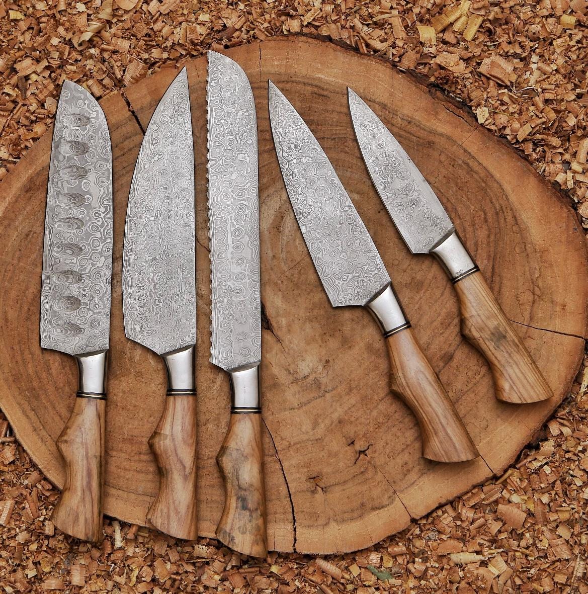 Handmade Damascus Chef Knife Set