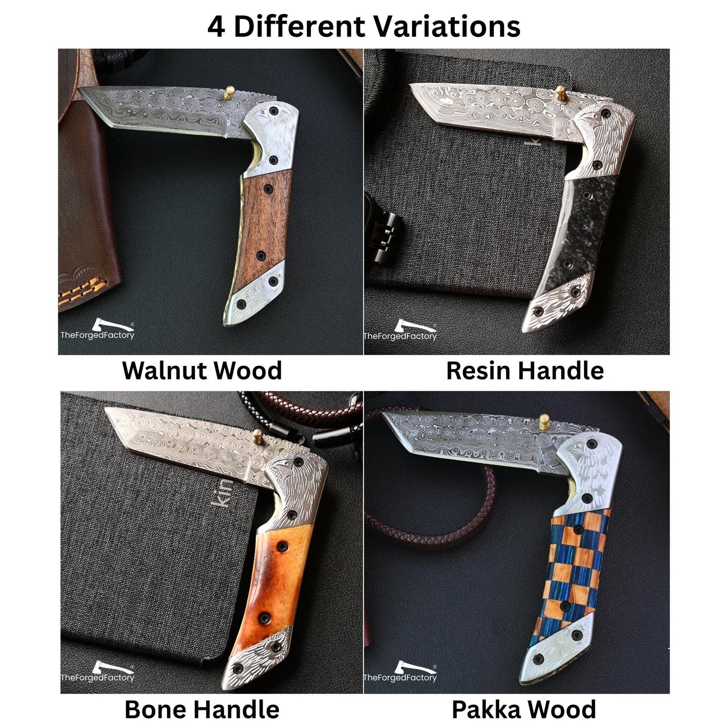 Damascus Steel 7.5-Inch Folding Pocket Knife