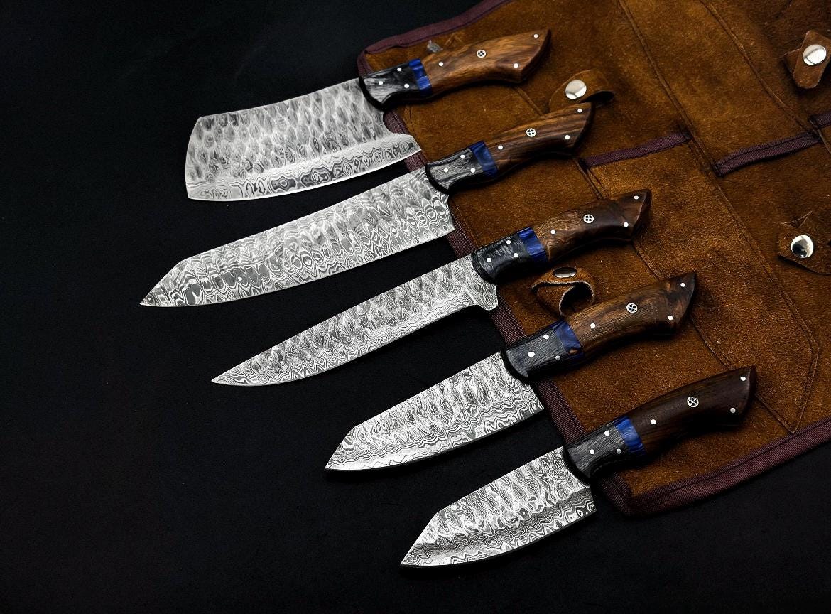 Handmade Damascus Chef Knife Set